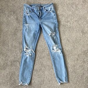 American Eagle Outfitters Light Blue Ripped Skinny Jeans